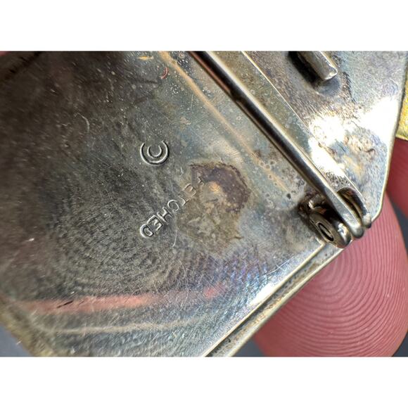 Vtg Far Fetched Sterling Silver 925 Brass Heart House Picture Frame Brooch Pin - Picture 7 of 10